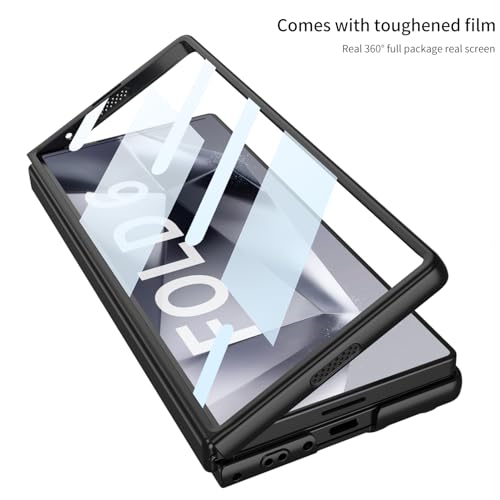 Image of Midkart Cover with Stand Compatible with Samsung Galaxy Z Fold 6 Front Glass Cover Matte Thin Hard PC and Independent Camera Protection, Black