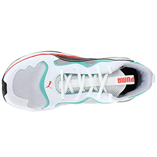 PUMA mens Lqdcell Tension Sneaker, Puma White-blue Turquoise-nrgy Red, 10 US