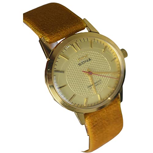 expensiveHmt Sona para Shock 17Jewels Classic Rare Golden Dial Mechan