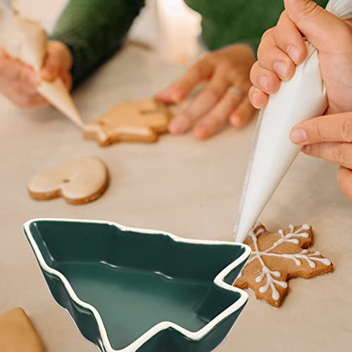 Callaron Christmas Tree Shaped Plates 2Pcs Ceramic Party Fruit Platter Christmas Appetizer Tray For Holiday Wedding Home Party Dessert Platter Porcelain Jewelry Plate #TOP3