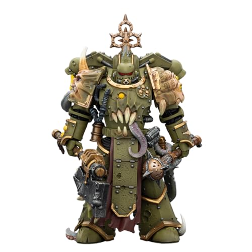 Image of JOYTOY Warhammer 40k 1:18 Death Guard Plague Marine with Bubotic Axe and Plague Knife Model Birthday Gifts JT03608