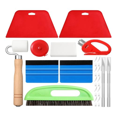 Desikixudy Kit D'Outils de Lissage de Papier Peint avec Lisseuse, Rouleau à Couture, Kit de Pinceaux pour la Pose de Papier Peint, Papier Autocollant.