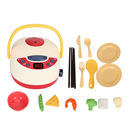 Cuiseur à riz pour enfants aqxreight rouge avec musique et set de cuisine d'imitation
