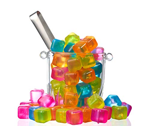 Urban Essentials Reusable Ice Cubes - Quick Freeze Colorful Plastic Square Ice Cubes For Drinks Washable Dilution Free Bpa Free (30) #TOP5