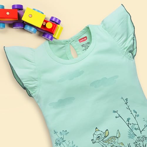 Image of LuvLap Baby Girls Regular Fit 100% Cotton Half Sleeves Girls Top CoSet Pack of 3