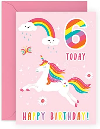 Central 23 2nd Birthday Card - Unicorn Birthday Card - Age Two - Gifts For Girls 2 Year Old - Comes With Fun Stickers