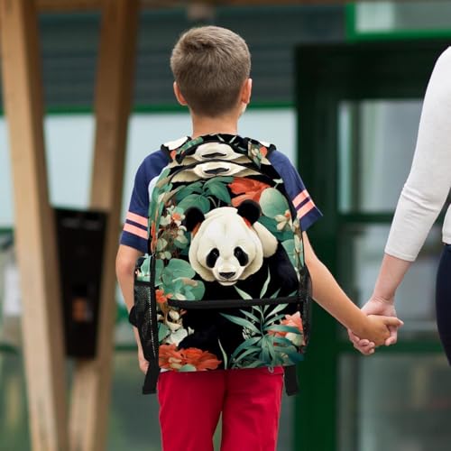 Ensemble sac à dos et trousse panda floral grand format pour l'école et le voyage - 6