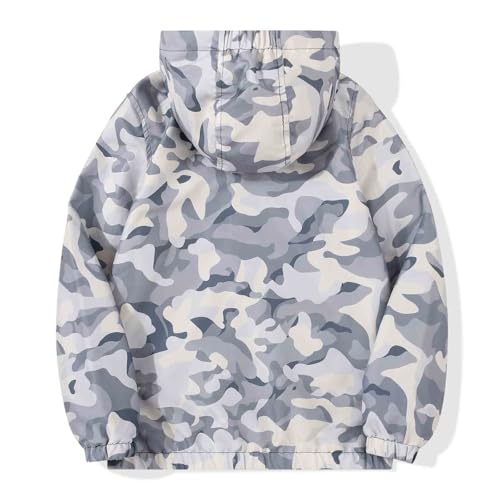 Image of SUNDAY ROSE Boys Windbreaker Jacket Hooded Lightweight Windroof Water-resistant Outdoor Coats for Kids