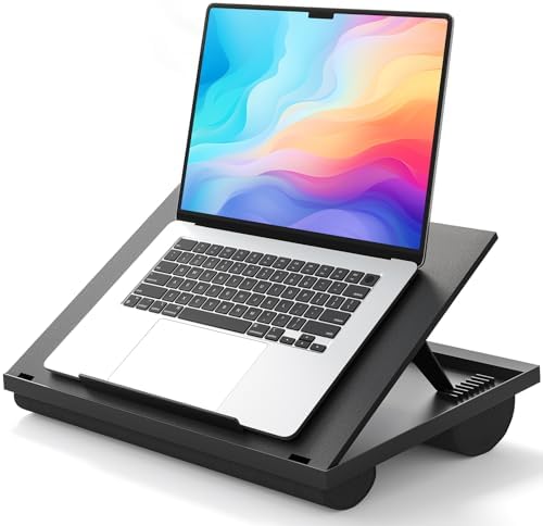 HUANUO Lap Desk with 8 Adjustable Angles Dual Cushions Laptop Stand for Car Laptops, Work Table, Writing Board Drawing Desks on Sofa or Bed