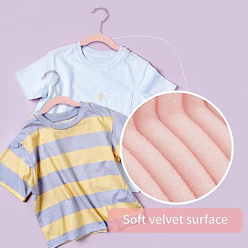MangoKit Children's Velvet Non-Slip Hangers, Pink, 32 Pack Velvet - Image 4