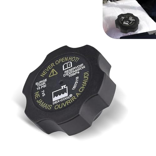 Titwaye Car Expansion Tank Cap, 15PSI Cooling Radiator Reservoir Cap, OE #15075118 Modification Accessories, Compatible with GM Chevy Buick Hummer (Black)