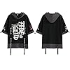 XYXIONGMAO Techwear Shirt Cyberpunk Japanese Streetwear Hip Hop Shirts Men Graphic T Alphabet Design Workwear Gothic Hoodie, Black, Large #5
