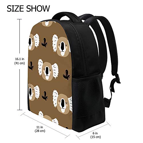 Sac à dos d'école Noir Koala pour enfants et étudiants multifonction - 3
