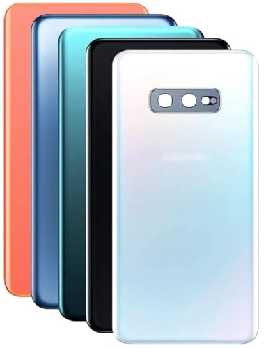 Scocca vetro Copribatteria Posteriore Per Samsung S10E SM-G970 G970F Ricambio Pari Originale in Vetro Con Biadesivo e Fotocamera compreso Cover Back Glass Pannello Bianco