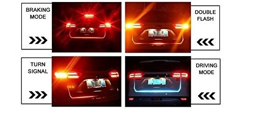 Image of Guance Car Boot Trunk Led Light Multi Function Light Ice Blue & Red DRL Brake With Side Turn Signal & Parking Indication Dicky, Trunk, Boot Strip Light For Universal for all cars