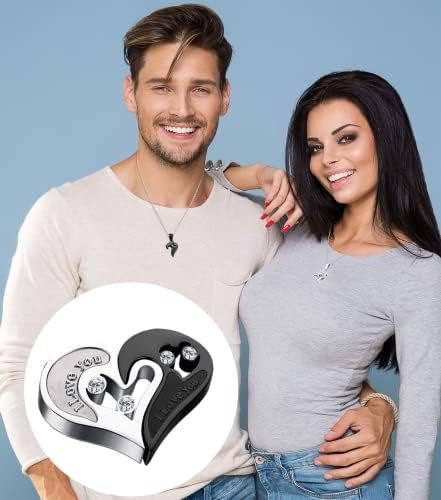 JeryWe 2pcs Stainless Steel Yin Yang Pendant Necklace for Couples Boyfriend Girlfriend Puzzle Couples Necklace Valentine's Gift