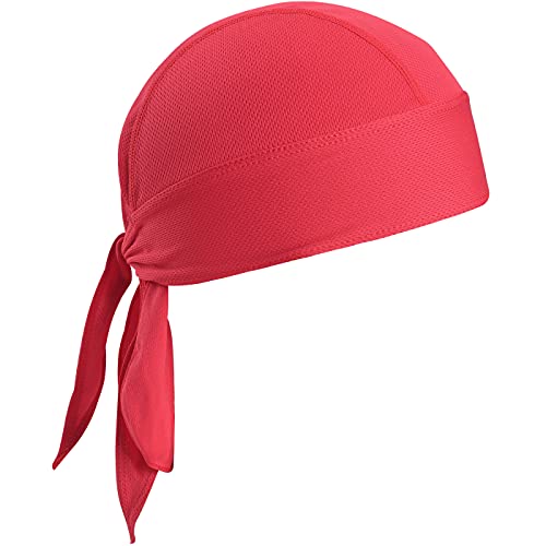 VIAUMBR Bandana Homme Casquette Cyclisme Velo randonnée Bandana Pirate sous Casque Velo Tissu aéré pour Natation Jogging Course Montagne et Moto Rouge