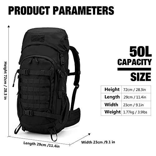 Mardingtop Bundle Items: 25L+50L Molle Tactical Backpack Black #TOP4