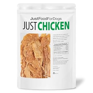 JustFoodForDogs Wholesome Canine Treats, Single-Ingredient, Rooster Breast, Made in The USA 5 oz JustFoodForDogs Wholesome Canine Treats, Single-Ingredient, Rooster Breast, Made in The USA 5 oz