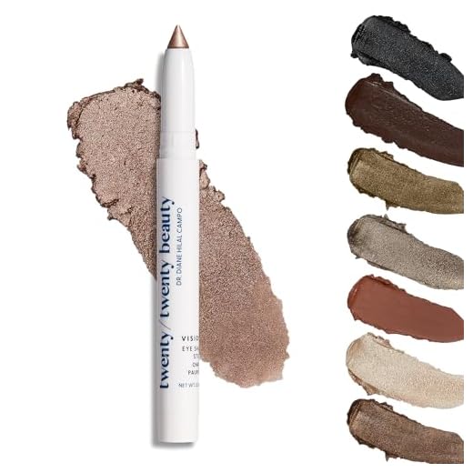 twenty/twenty beauty Visionary Eye Shadow Stick – Shimmer Cream Eye Shadow Pencil - Safe for Sensitive Eyes - Ophthalmologist Developed – Vegan, Cruelty-Free, Clean Ingredients (Rose Colored Glasses)