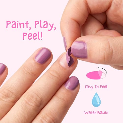 Miss Nella PURPLE UNICORN- Peel Off, bezwonny, na bazie wody i bezpieczny dla dzieci zestaw lakierów do paznokci 3- Sweet Lavender (brokat), Butterfly Wings (brokat) & Little Poppet