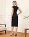 GRACE KARIN Bodycon Kleid Damen Elegant Ärmelloses Rundhals Midi Kleider Damen Sommer Elegant Wickelkleid Business Outfit Schwarz L