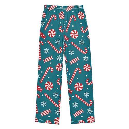 Christmas Candy Snowflakes Boys Pants for Kids Jogger Pants with Pockets S-XL