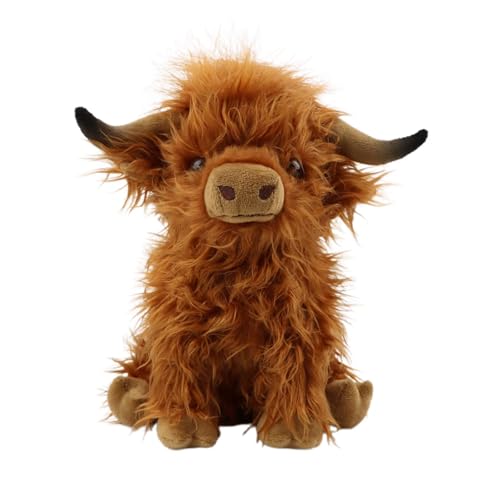 lilizzhoumax Peluche de Yak 25cm Lindas muñecas de Relleno de roedores Yak Peluche Suave Relleno Juguetes De Animales de Granja Salvajes Regalo para Amigos Y Niños muñeco marrón