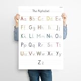 PACKLIST English Alphabet Plakat dla dzieci - bardzo duży A1 (84x60cm) ABC Wall Chart | Jasny, zabawny i kolorowy list do łatwej nauki, idealny wystrój dla klas szkolnych, przedszkoli i zabaw