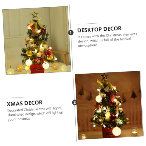 NOLITOY 1 Unidade mini árvore de natal figura da árvore de natal árvore de natal conduzida decoração