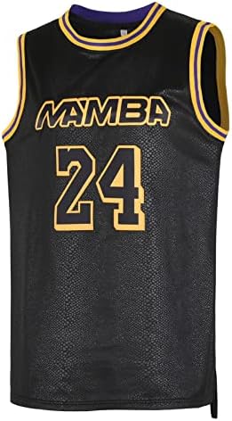 Tdseoghc Youth Basketball Jeresy #24 Basketball Shirt Kids Sports Shirt（Black M/24）
