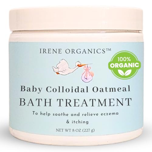 Image of Oatmeal Baby Bath Powder for Eczema by Irene Organics - Colloidal Oatmeal for Soothing Treatment of Eczema, Diaper Rash, Dry Skin, Itching and Irritation - Moisturize and Sooth Baby and Toddler Skin