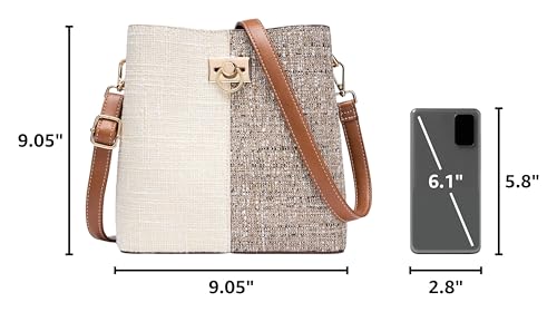 Image of KALIDI Crossbody Purses for Women Vegan Leather Bucket Bag Fashion Ladies Crossbody Handbag Shoulder Purse with Multi Pockets