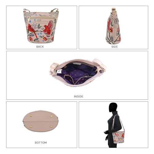 Anuschka Women's Original Hand-Painted Genuine Leather Bucket Tote Bag4