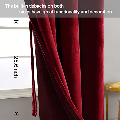 JIUZHEN Velvet Curtain Christmas Living Room Velvet Curtain Christmas Decoration Curtains with Eyelets Set of 2 Curtains Bedroom Curtain Cold Protection Velvet Soundproofing Curtains - Image 4