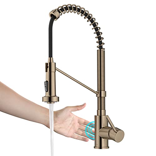 Kraus Bolden Touchless Sensor Commercial Pull-Down Single Handle 18-Inch Kitchen Faucet In Spot Free Antique Champagne Bronze, Ksf-1610Sfacb #TOP4