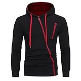 YOCheerful Mens' Casual Long Sleeve Hoodie Sweatshirt Boys Tops Coat Blouse Tees (Black 1,M)