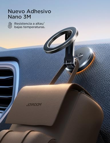JOYROOM Soporte Móvil Coche para MagSafe, Todo Metal Soporte Magnetico Movil Plegable con 20 X N55 Súper imanes y 360° Rotación, Iman Coche Movil para iPhone 17 16 15 14 13 y Funda MagSafe - imagen 6
