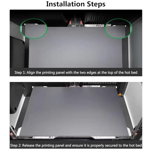 3D Printer H2C Build Plate Double Sided PEI Textured Sheet, 335x346.5mm Heat Bed Flexible Removable Spring Steel Heated 3D Printing Bed Platform Mat for Bambu Lab H2C Black by CNZTHDY - Image 6