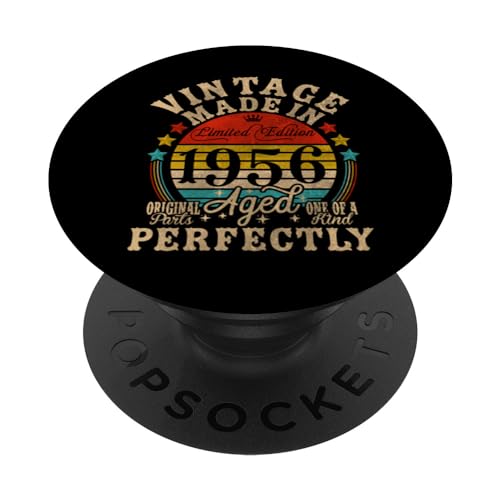 Decoraciones vintage de 68 cumpleaños vintage 1956 68 cumpleaños PopSockets PopGrip Intercambiable