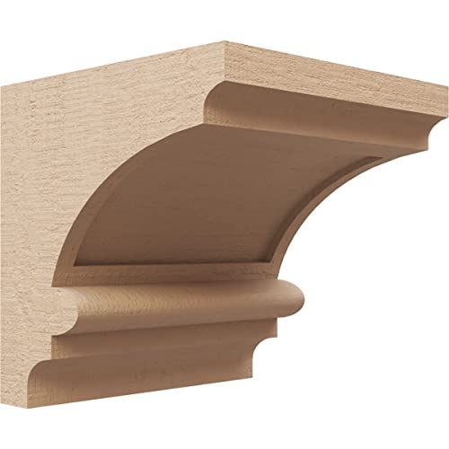 6"W x 6"D x 6"H Wide Diane Rough Cedar Woodgrain TimberThane Corbel, Primed Tan