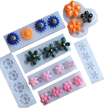 Amazon Co Jp Ever Garden シリコンモールド レジン 小花 7個セット 26個 アクセサリー パーツ ネックレス イヤリング ピアス ペンダント キーホルダー シリコン モールド アロマストーン 石膏 石鹸 キャンドル 樹脂 粘土 オルゴナイト 型 花 ホビー