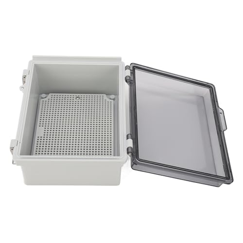 MEKOTRIN Electrical Junction Box IP67 Waterproof Dustproof Enclosure Hinged Junction Box for Electrical Indoor Outdoor Universal Project, Transparent Cover