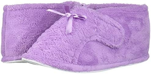 MUK LUKS womens Women's Micro Chenille Front Flap Adjustable Boot Slipper, Lavender, 9 10 US | Image 6