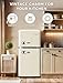 Anypro Fridge with Freezer, 3.2 Cu.Ft Retro Double Door Refrigerator with 7 Level Thermostat, Adjustable Removable Glass Shelves for Bedroom Office Apartment Dorm Bar, White