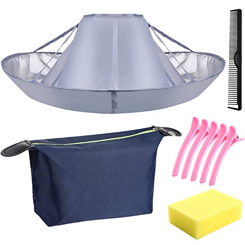 Hair Cutting Cloak Umbrella Cape Salon Barber Hairdressing Kit Including Hair Cutting Umbrella, Hair Combs, Cleaning Sponges, Clamp, and Storage Bags for Salon Barber Adult Hair Styling Accessory