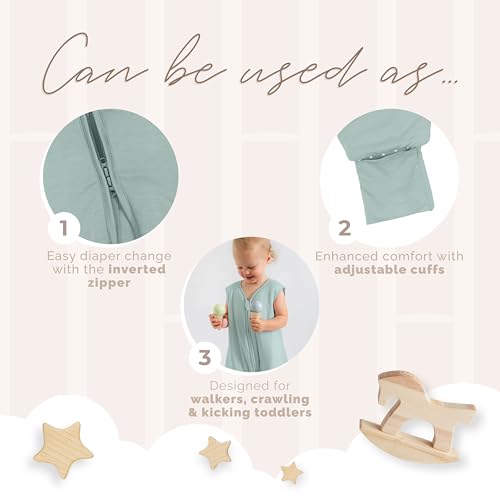 Image of Sleeveless Soft Baby & Toddler Sleeping Sack, Breathable with Adjustable Feet Cuffs & Anti-Slip Grip