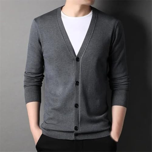 Casual Lightweight Button Down Knitted Cardigan Sweater Men's Vintage Striped Long Sleeve Cardigan Sweater2