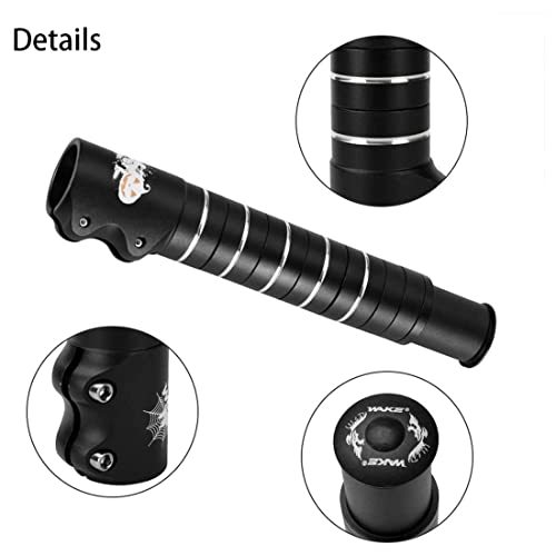 Liteone Bike Stem Riser Bike Fork Stem Extender Bicycle Handlebar Raiser Head Up Adapter Suitable For Mountain Bike, Road Bike, Mtb, Bmx, Fixie (Aluminium Alloy, Adjustable, Black) #TOP4