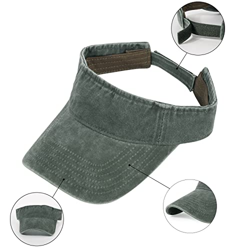 3 Pack Sun Visors For Women Men Cooling Lightweight Sports Sun Hats Adjustable Twill Cotton Run Visor #TOP2